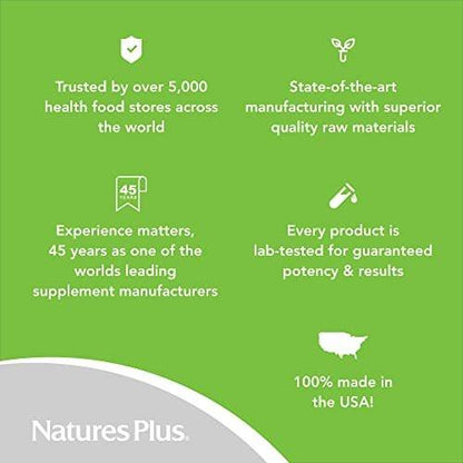 NaturesPlus Hema-Plex Iron - 60 Slow-Release Mini-Tabs - 85 mg Chelated Iron - Total Blood Health - with Vitamin C & Bioflavonoids - Vegan, Gluten Free - 30 Servings