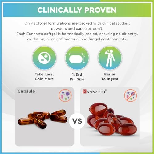 WELLNESS EXTRACT Eannatto Tocotrienols Deltagold Vitamin E Supplements Softgels, Tocopherol Free, Non-GMO, Gluten Free & Antioxidant (50MG 30 Softgels) - görsel 3