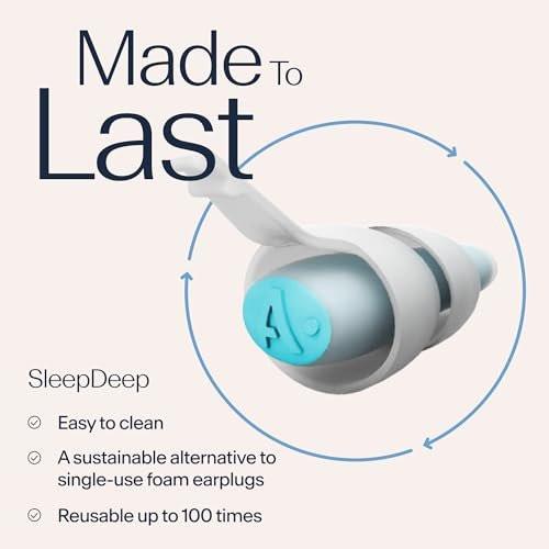 Alpine SleepDeep Mini - Soft Ear Plugs for Sleeping and Concentration - New 3D Oval Shape and Noise Reducing Gel for Better Attenuation - 27dB - Ideal for Side Sleeper - 1-Pair Reusable: S - görsel 2
