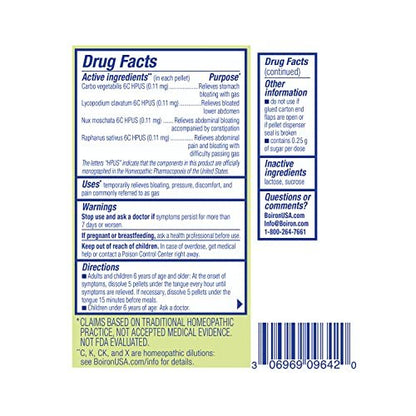 Boiron Gasalia On The Go Travel Essential for Relief from Gas Pressure, Abdominal Pain, Bloating, and Discomfort - 2 Count (160 Pellets)