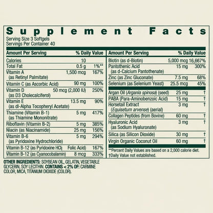 Spring Valley Extra Strength Hair, Skin & Nails Dietary Supplement 120ct 5000 mcg
