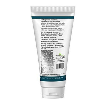 UltimateVitality Unscented Radiation Burn Relief Cream – Calendula Cream for Radiation Patients, Natural, Organic, Paraben, Phthalate Free - 2 ounces