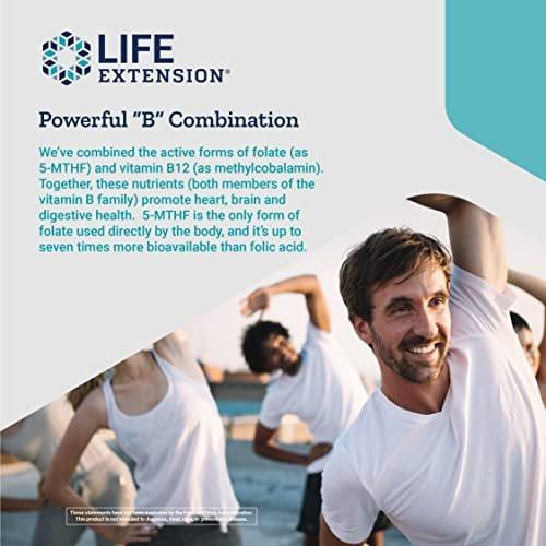 Life Extension BioActive Folate & Vitamin B12, 150 Vegetarian Capsules - Non GMO, Gluten Free Supplement - görsel 1