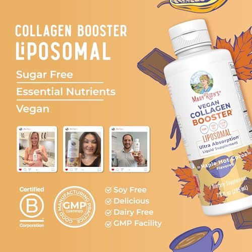 MaryRuth Organics Collagen Booster Liposomal, Sugar Free, Liquid Collagen Booster with Vitamin C, Vitamin E, Zinc, Copper & Silica, Skin Care & Joint Support Supplement, Vegan, Non-GMO, 7.6 Fl Oz - görsel 3