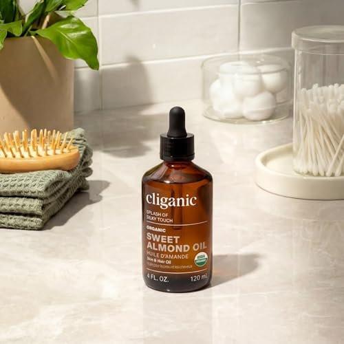 Cliganic Organic Sweet Almond Oil, 100% Pure (8oz) - for Skin & Hair, Nourishing Carrier Oil for Face & Body - görsel 11
