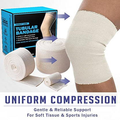 EVERLIT Elasticated Tubular Support Bandage – Elasticated Tubular Design: The seamless tubular construction – Image 1