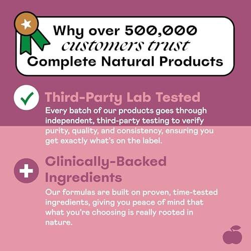 Complete Natural Products Organic D-Mannose & Cranberry Capsules 520mg | 100 Count | Plant-Based UT Support | Vegan, Non-GMO, Kosher, Gluten-Free - görsel 7