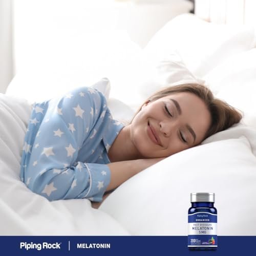 Piping Rock Melatonin 5mg | 200 Fast Dissolve Tablets | Berry Flavor | Adult Supplement | Vegetarian, Non-GMO, Gluten Free Formula - görsel 12