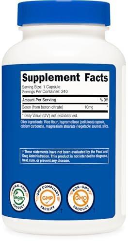 Nutricost Boron Capsules 10mg, 240 Vegetarian Capsules, Gluten Free and Non-GMO - görsel 9
