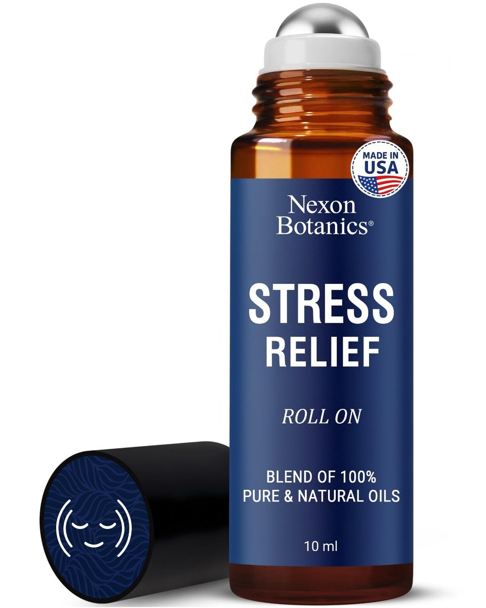 Stress Relief Essential Oil Roll-On 10 ml - Natural Stress Relief Blend with Lavender, Geranium & Frankincense Oils - Prediluted Roller for Calming Aromatherapy - Nexon Botanics - görsel 3