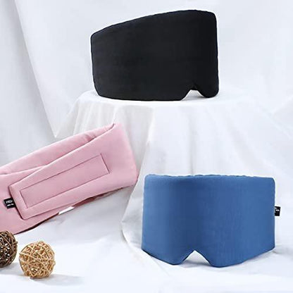FRESHME Cotton Sleep Mask Blackout - Handmade Eye Mask for Sleeping, Soft and Breathable Adjustable Blinder Light Blocking Pink with Travel Pouch
