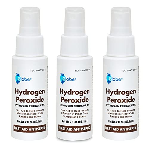 (3 Pack) Globe Hydrogen Peroxide 3% First Aid Antiseptic Topical Solution USP Spray Bottle, 2 Fl. Oz Convenient Pump Spray Bottle - görsel 2