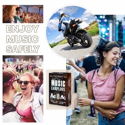 Hearprotek Concert Ear Plugs, 2 Pairs Reusable High Fidelity Musician Ear Plugs for Concerts Loud Music - Noise Reduction Ear Protection Earplugs for Rave, Festival, Music, Tinnitus Relief - görsel 14