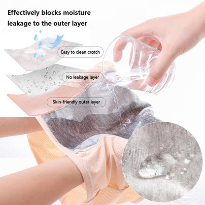 ZJHTK 6Pcs Cotton Incontinence Underwear for Women, Middle Waisted Panties for Women over 60, Reusable Protective Briefs,3XL Multicolor