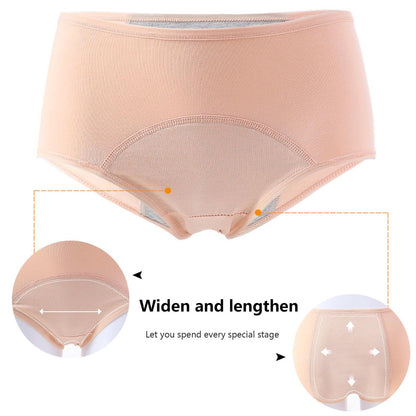 ZJHTK 6Pcs Cotton Incontinence Underwear for Women, Middle Waisted Panties for Women over 60, Reusable Protective Briefs,3XL Multicolor
