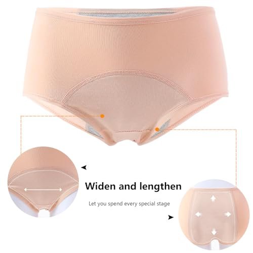 ZJHTK 6Pcs Cotton Incontinence Underwear for Women, Middle Waisted Panties for Women over 60, Reusable Protective Briefs,3XL Multicolor - görsel 8
