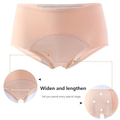 ZJHTK 6Pcs Cotton Incontinence Underwear for Women, Middle Waisted Panties for Women over 60, Reusable Protective Briefs,3XL Multicolor