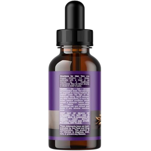 USDA Organic Ashwagandha Liquid Drops - Ashwagandha Root Extract for Stress and Mood Support - Delicious Pure Adaptogen Drops for Adults - Alcohol-Free Herbal Tinctures for Rest - 1 Fl Oz - görsel 3