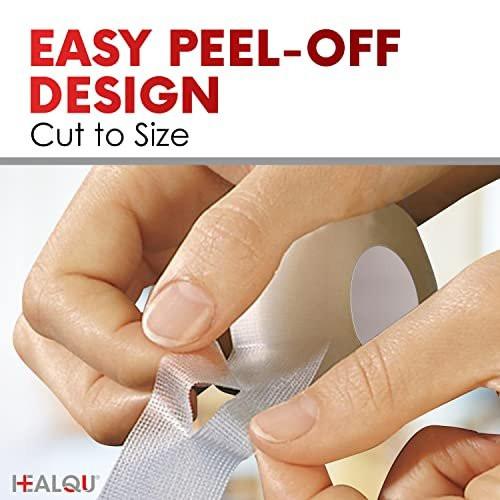 HEALQU Transparent Medical Tape - Box of 12 Rolls, 1" x 10yd Surgical Tape with Gentle Adhesion for Sensitive Skin for Wound Care, Tubing, First Aid Supplies - Breathable, Microporous Tape - görsel 14