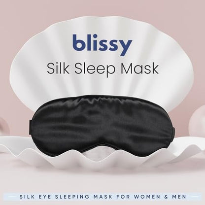 Blissy Silk Sleep Mask - Eye Sleeping Mask – 22 Momme 6A Fibers: The 22 Momme density indicates a heavy, durable – Image 13