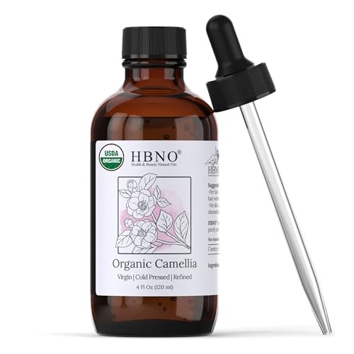 HBNO Organic Camellia Oil - Huge 4 oz (120ml) Value Size - USDA Certified Organic Camellia Oil, Cold Pressed Carrier Oil for Face, Body, Lips, Nails, Shampoo & Conditioner - görsel 2