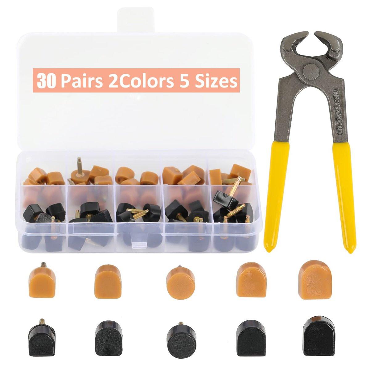 TcJ-Chen YEHAM 30 Pairs Women's High Heel Shoes Replacement Tips Pin, Round and Square Heel Repair Caps with 6" Heel Pliers for Repairing Shoes - görsel 12