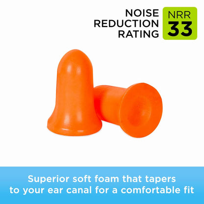 Soft Foam Noise Cancelling Earplugs for Concerts, Hearing Protection, 100 Count (50 Pairs)