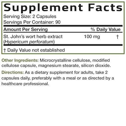 Bronson St. John's Wort 700 mg per Serving Hypericum Perforatum Supports a Positive Mood - Non-GMO, 180 Vegetarian Capsules
