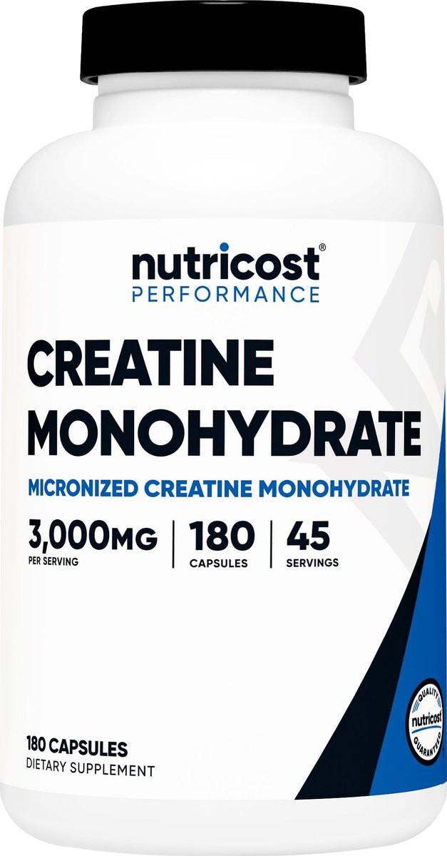 Nutricost Creatine Monohydrate 3,000mg, 180 Capsules (750mg Per Capsule) - Gluten Free, Non-GMO - görsel 2