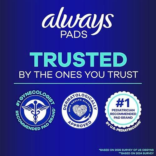 Always Maxi Overnight Pads with Wings for Women, Size 4, Overnight Absorbency, Unscented, 84 Count (3 Packs of 28) - görsel 10