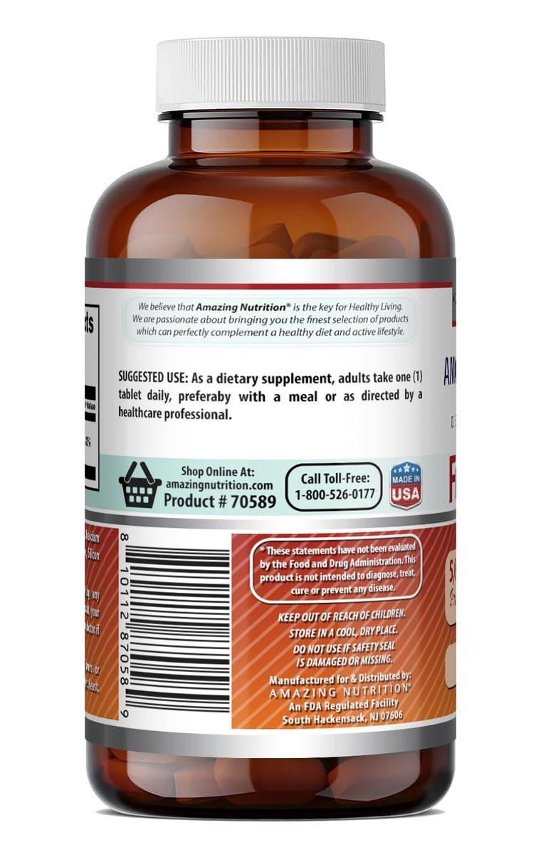 Amazing Formulas Folic Acid 5000 Mcg per Serving | Tablets Supplement | Non-GMO | Gluten-Free | Made in USA (1 Pack | 120 Count) - görsel 9