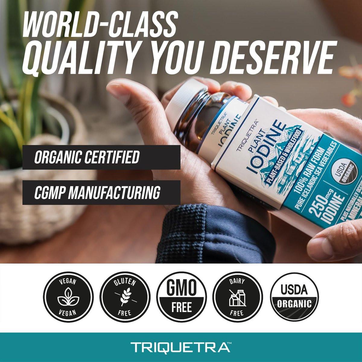 Organic Iodine Supplement from Sea Vegetable Complex, Whole Food & Raw Form - Iodine Plus Trace Mineral Complex – Contains Purest Icelandic Sea Kelp, Irish Moss & Bladderwrack (250 mcg) - görsel 8