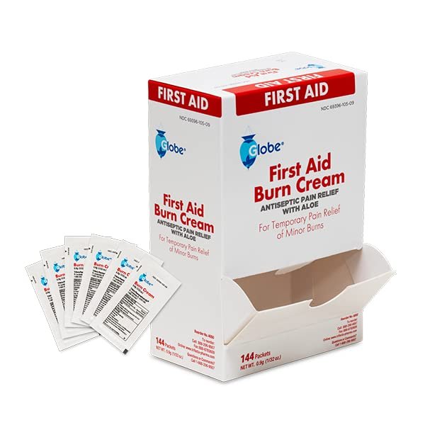 Globe First Aid Burn Cream 0.9g Packets, Box of 144 - Advanced First Aid Cream for Temporary Relief of Minor Burns, Cuts, and Scrapes - görsel 13