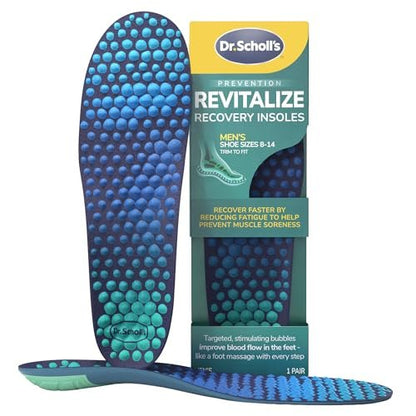 Dr. Scholl's Revitalize Recovery Insole Orthotics, Improve Recovery Faster, Reduce Fatigue, Stress, Soreness, Trim to Fit Inserts for Any Shoes, Athletic, Running, Slippers, Casual, Men 8-14, 1 Pair
