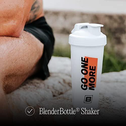 BARE PERFORMANCE NUTRITION Go One More BlenderBottle Shaker Bottle, 28 oz Shaker Bottle with Wire Whisk, White - görsel 3