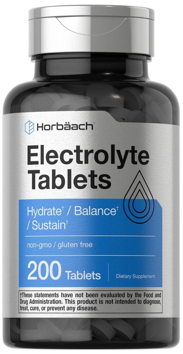 Horbäach Electrolyte Tablets | 200 Count | Helps Hydrate, Balance, & Sustain | with Calcium, Magnesium, Chloride, Sodium and Potassium | Vegetarian, Non-GMO & Gluten Free - görsel 8