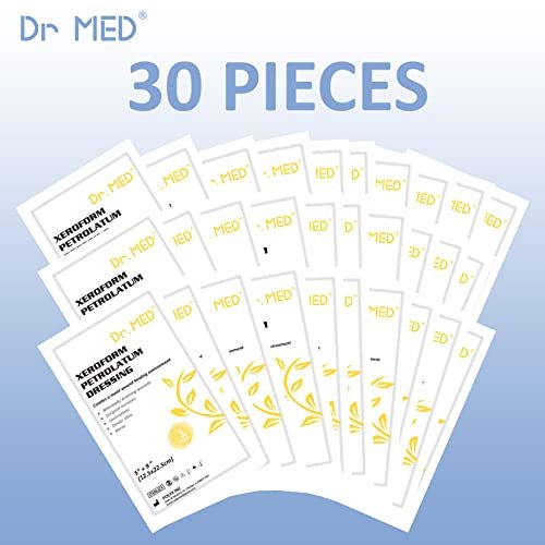 Dr.Med Xeroform Petrolatum Dressing Patch, – Non-Adherent Design: The petrolatum coating prevents the dressing – Image 1