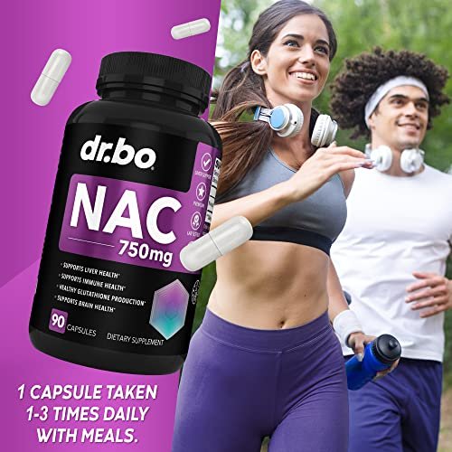 NAC Supplement N-Acetyl Cysteine Pills - 750mg N Acetyl Cysteine Pure Vitamin Capsule - Daily Liver Support Formula for Lung Cleanse Health, Kidney Detox, Brain & Respiratory Supplements - 90 Capsules - görsel 1