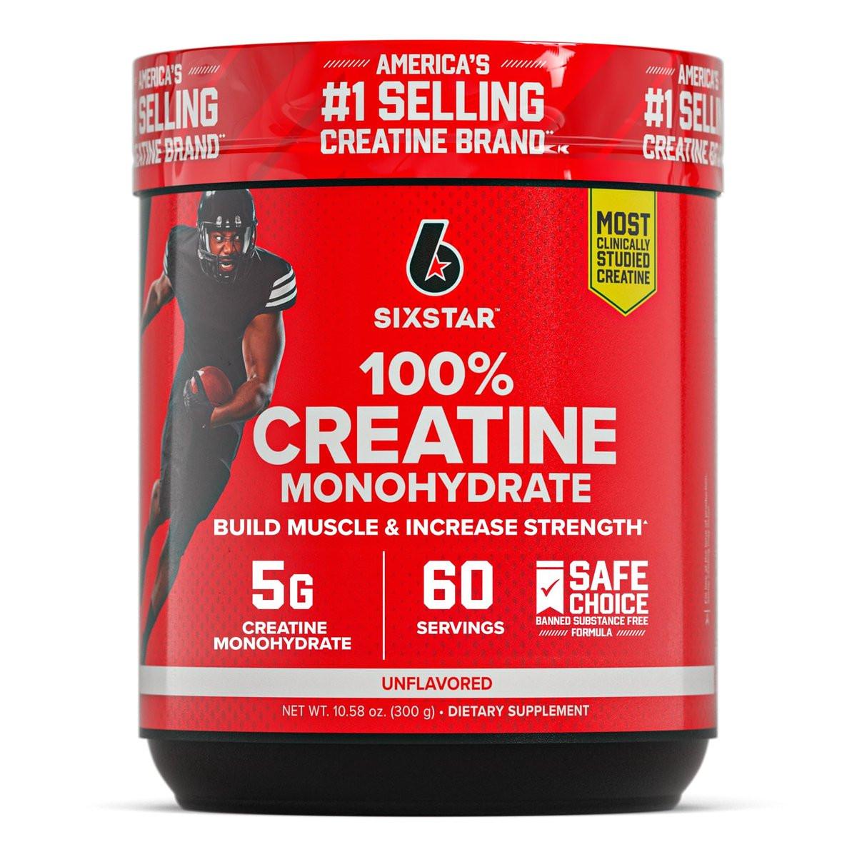 Six Star 100% Creatine Monohydrate Powder - Unflavored Micronized Creatine Monohydrate Supplement for Workout Performance, Muscle Building & Strength - Creatine Powder for Women & Men - 60 Servings - görsel 1
