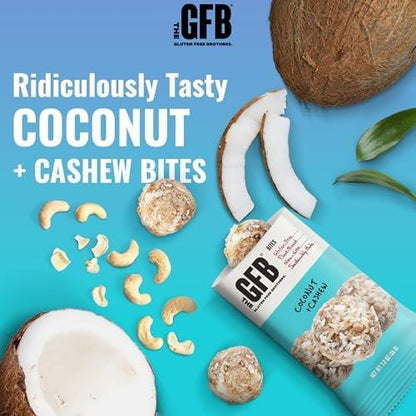 The GFB Coconut Cashew Protein Bites - Gluten Free, Plant Based, Non GMO, Sustainably Made – Ridiculously Tasty, Healthy, Vegan, Protein Energy Balls, 1.2 oz (10 count)