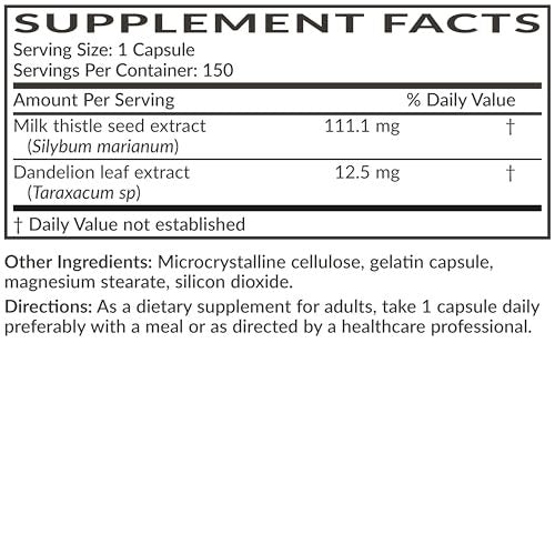 Futurebiotics Milk Thistle Silymarin Marianum & Dandelion Extract Liver Health Support, Antioxidant Support, Detox, 150 Capsules - görsel 7