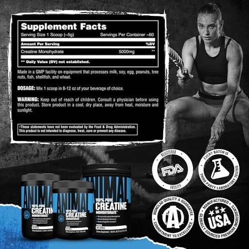 Animal Creatine Monohydrate Powder - Micronized Creatine for Women and Men, Supports Muscle Growth, Strength, Endurance, Recovery and ATP Production, Gym & Workout Supplements - Unflavored, 500g - görsel 7