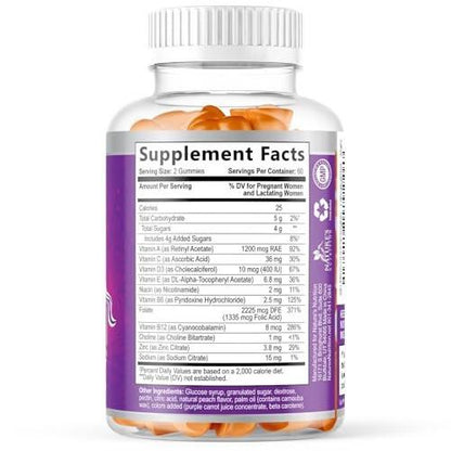 Prenatal Vitamins for Women - Pregnancy Vitamins Gummies with Folic Acid, Vitamin A, C, D3, B12, B6 - Prenatal Multivitamin Gummy for Fetal Support, Pregnant & Nursing Women - 120 Gummies