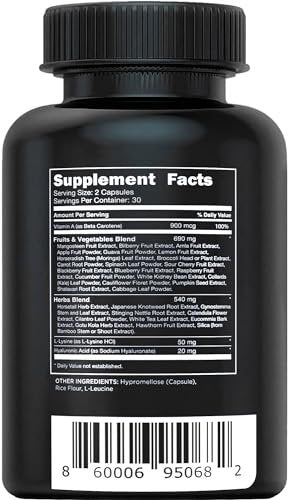 Vital Vitamins Vegan Collagen Booster - with Silica and Hyaluronic Acid - Plant-Based Collagen Supplements - Supports Hair, Skin, Nails & Joints - 60 Capsules - görsel 12
