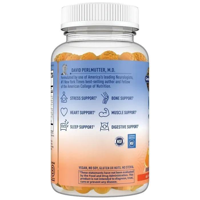 Garden of Life Magnesium Citrate Supplement Gummies with Prebiotics & Probiotics for Stress, Sleep & Recovery - Vegan, Gluten Free, Kosher, Non-GMO, No Added Sugars, Orange Cream Flavor, 60 Count - görsel 1