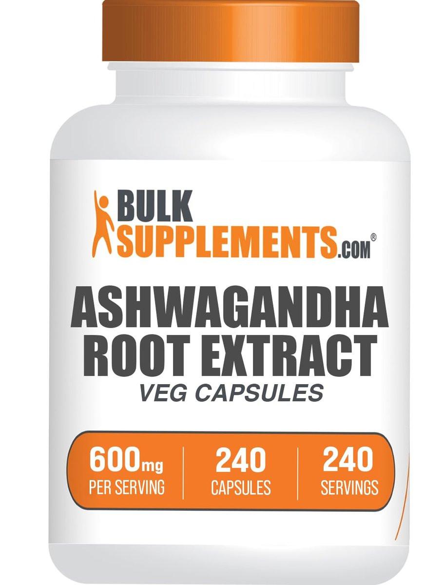 BulkSupplements.com Ashwagandha Extract Capsules - Ashwagandha Extract, Herbal Supplement - Vegan & Gluten Free, 1 Capsule per Serving, 240 Count (Pack of 1) - görsel 8