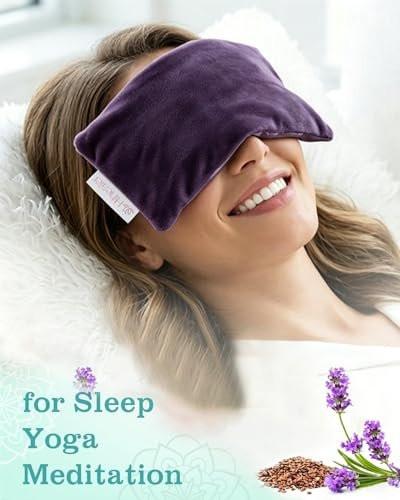 Relaxation Gifts for Women, Weighted Eye Mask for Sleeping, Yoga, Spa, Meditation, Lavender Eye Pillow Heated for Headache, Sinus & Dry Eyes Relief, Moist Heat Mask, Birthday Gifts for Mom (Purple) - görsel 13