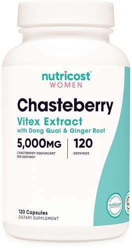 Nutricost Chasteberry Extract Supplement for Women 120 Capsules for 120 Servings - Vitex Extract with Dong Quai & Ginger Root, Vegan