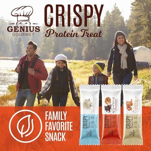 Genius Gourmet Crispy Protein Treat, Chocolate Peanut Butter, Keto Snack, Low Carb, Low Sugar & Gluten Free, Protein Snacks for Adults, 10G of Whey Protein per Protein Bar, 5 Net Carbs, 10 CT - görsel 5