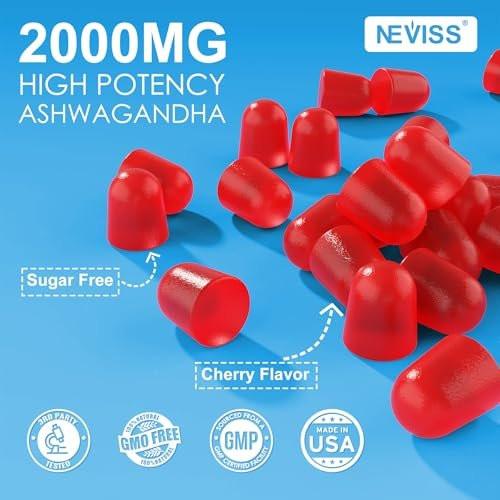 Sugar Free Ashwagandha Gummies - with Magnesium Glycinate, Rhodiola Rosea, Zinc, Lemon Balm, B6 - Relaxation Support, Natural Zzz, Stamina, Energy for Men Women - 60 Counts - görsel 9